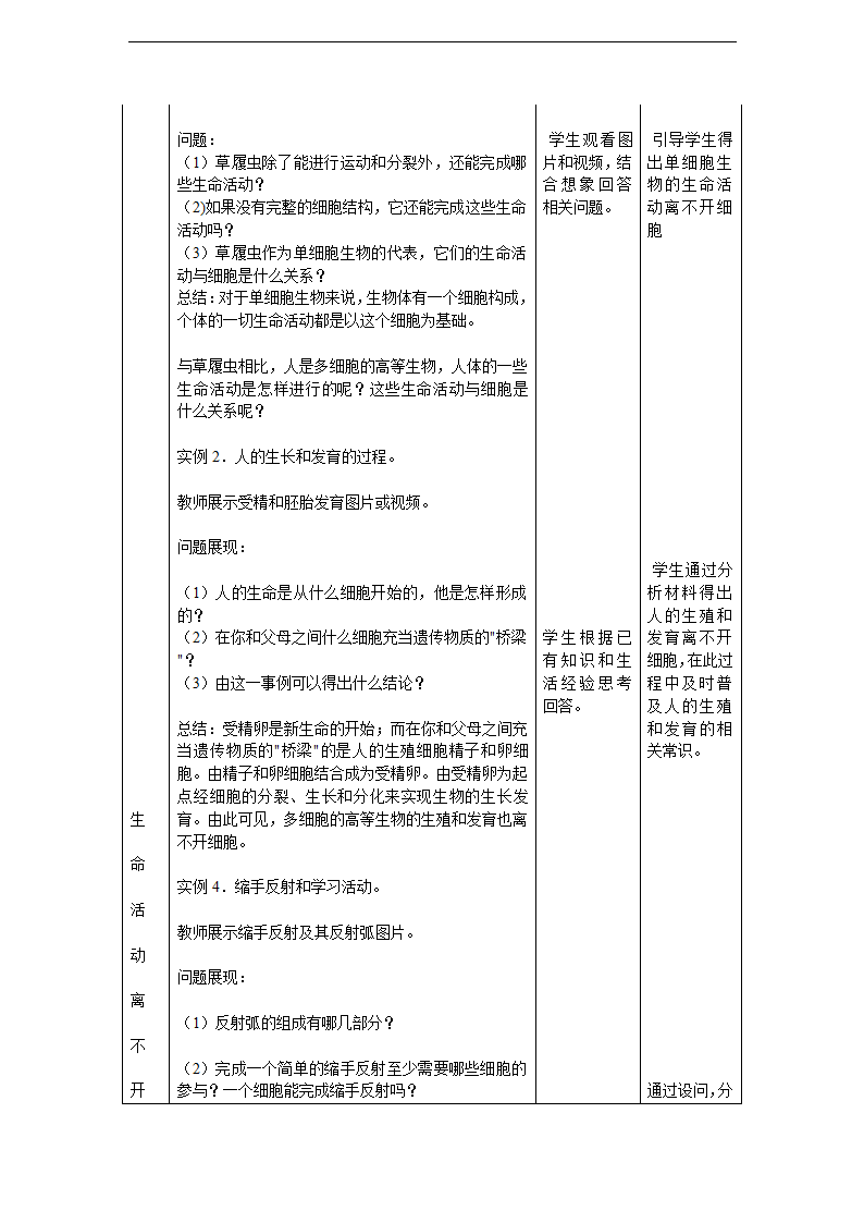 人教版高中生物必修一 课件 1.1从生物圈到细胞  教学设计.doc第3页