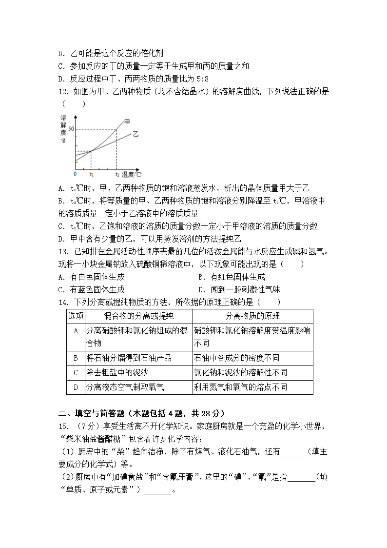 备战2021年中考化学综合模拟测试题 （三）（人教版）.doc第3页