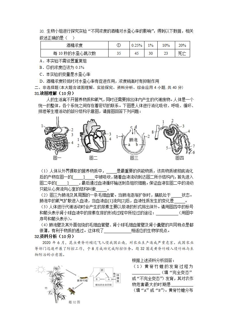 2021年广东省初中学业水平考试模拟（生物）（word版 含答案）.doc第5页