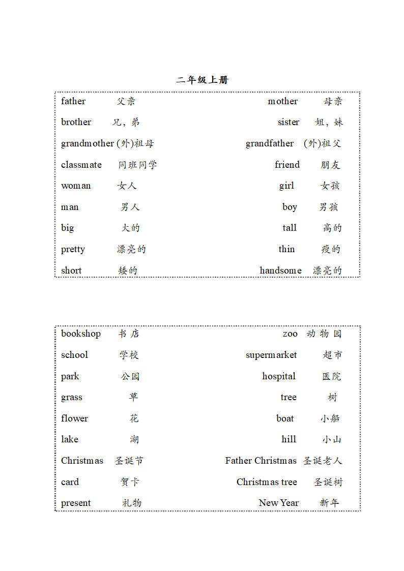 一二年级单词第3页