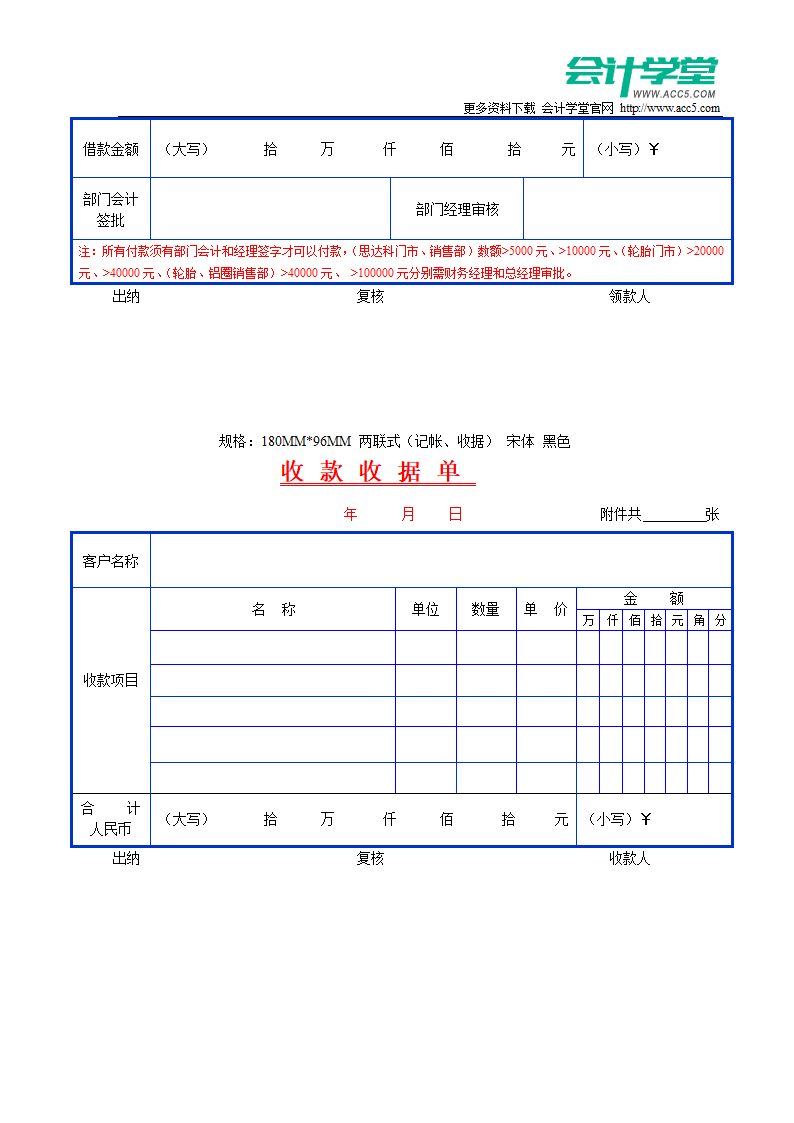 费用报销单表格第3页