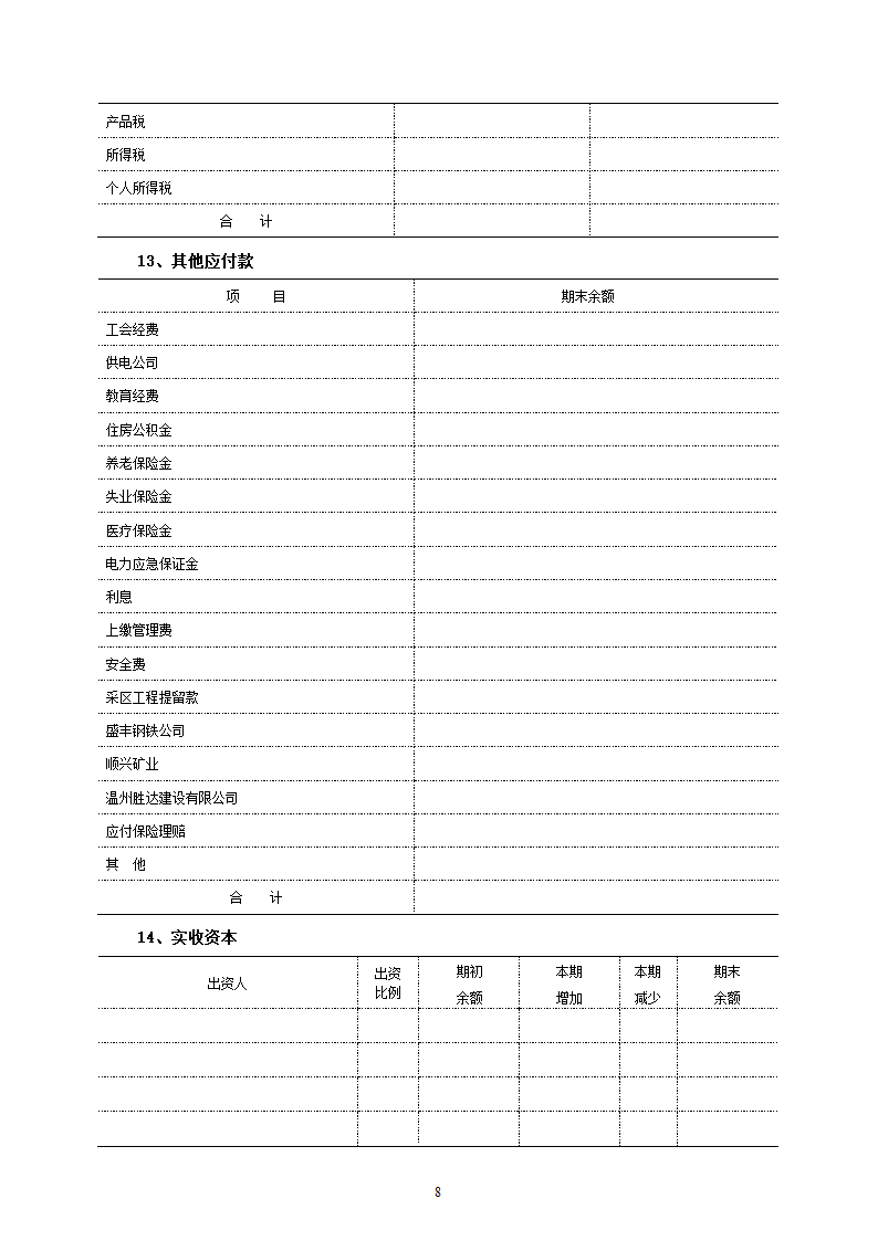 附注模板第8页