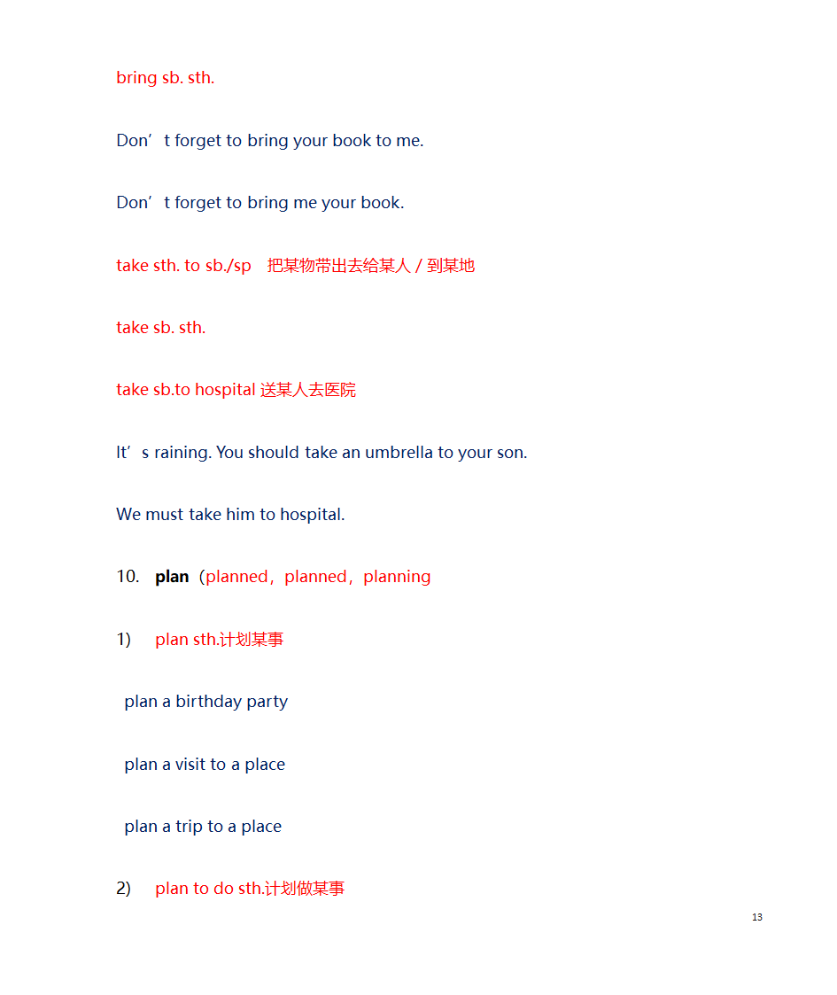 预初英语知识点第13页