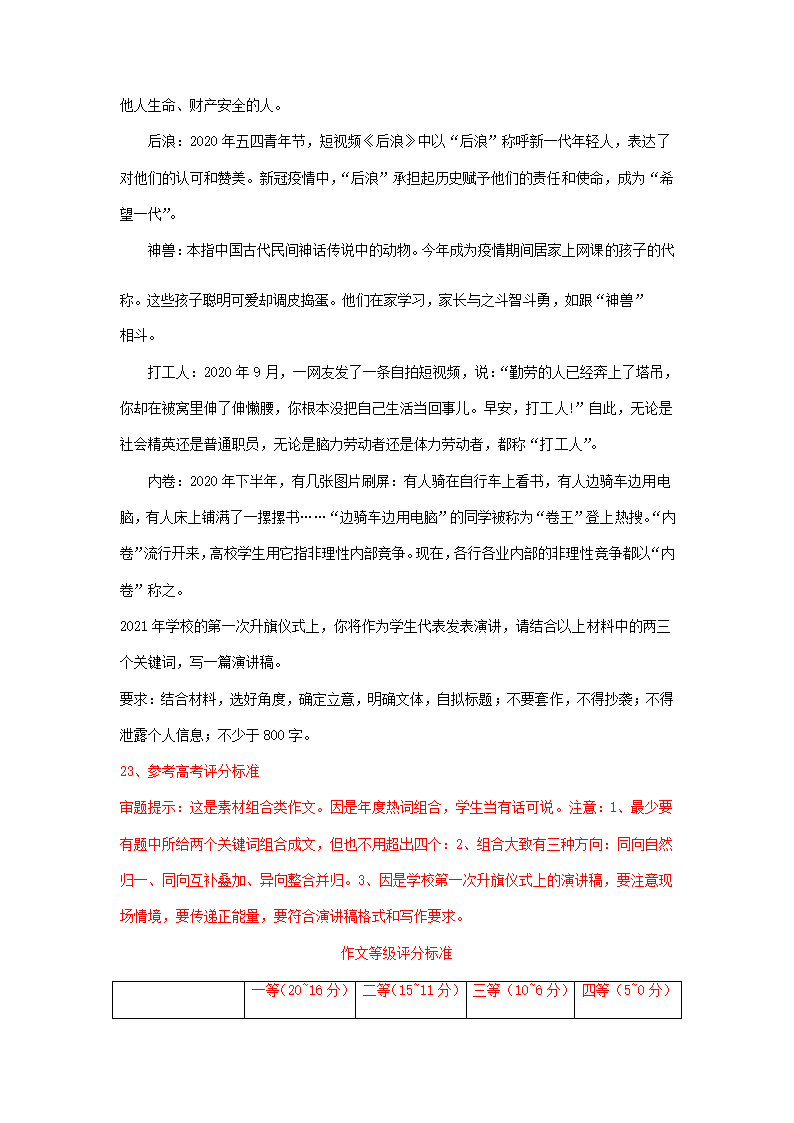 湖南省2020-2021学年上学期高二语文期末试卷精选汇编：写作专题.doc第6页