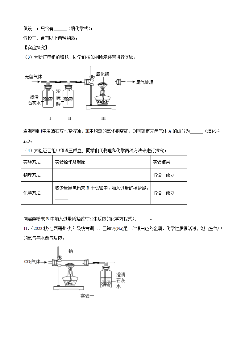 2023年中考化学一轮专题训练——科学探究题（含答案）.doc第10页