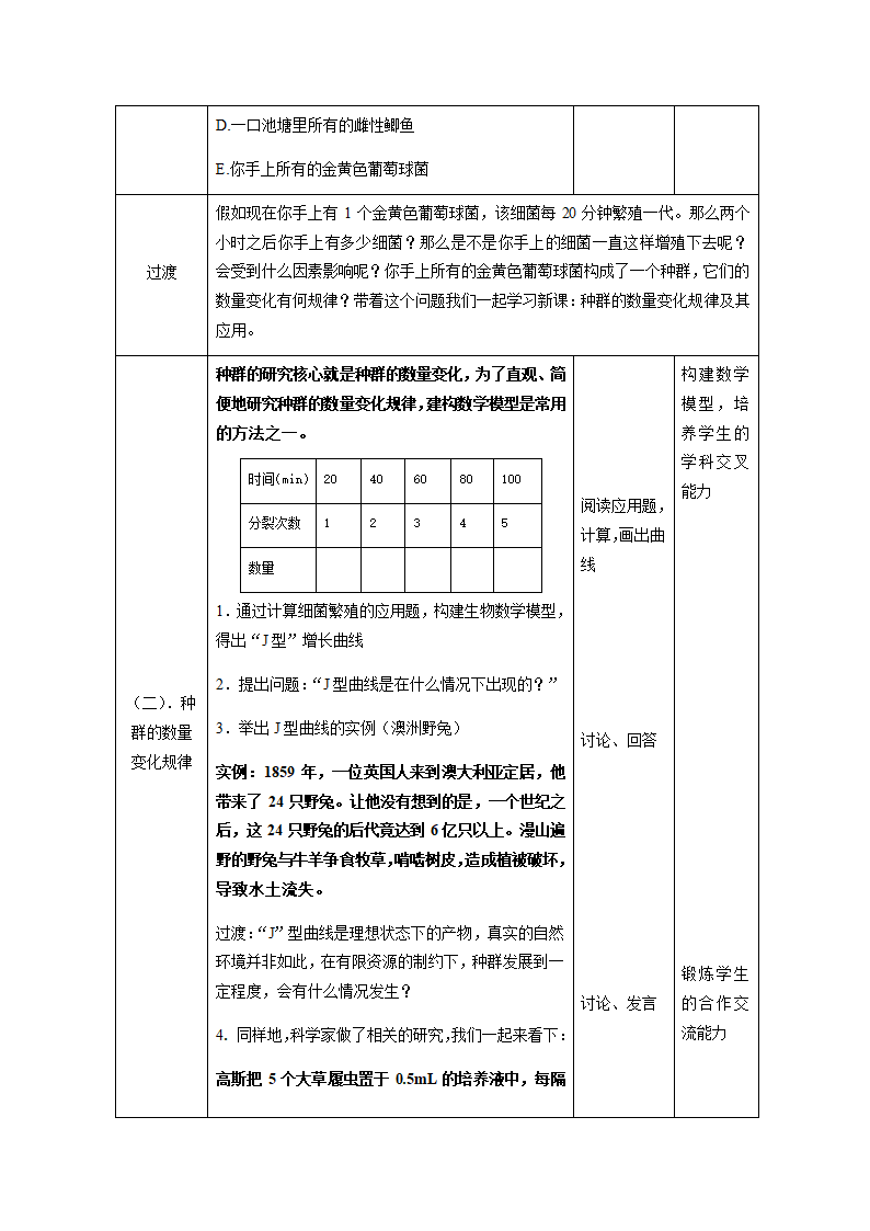 沪教版生物八年级第二册 5.1.3 种群的数量变化规律及其应用 教案.doc第3页