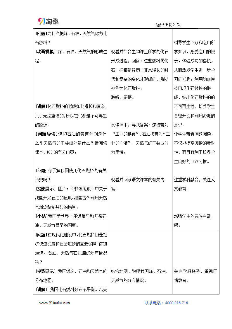 化学-人教版-九年级上册-教学设计4：7.2 燃料的合理利用与开发.docx-课题2 燃料的合理利用与开发-第七单元 燃料及其利用-教学设计.docx第2页