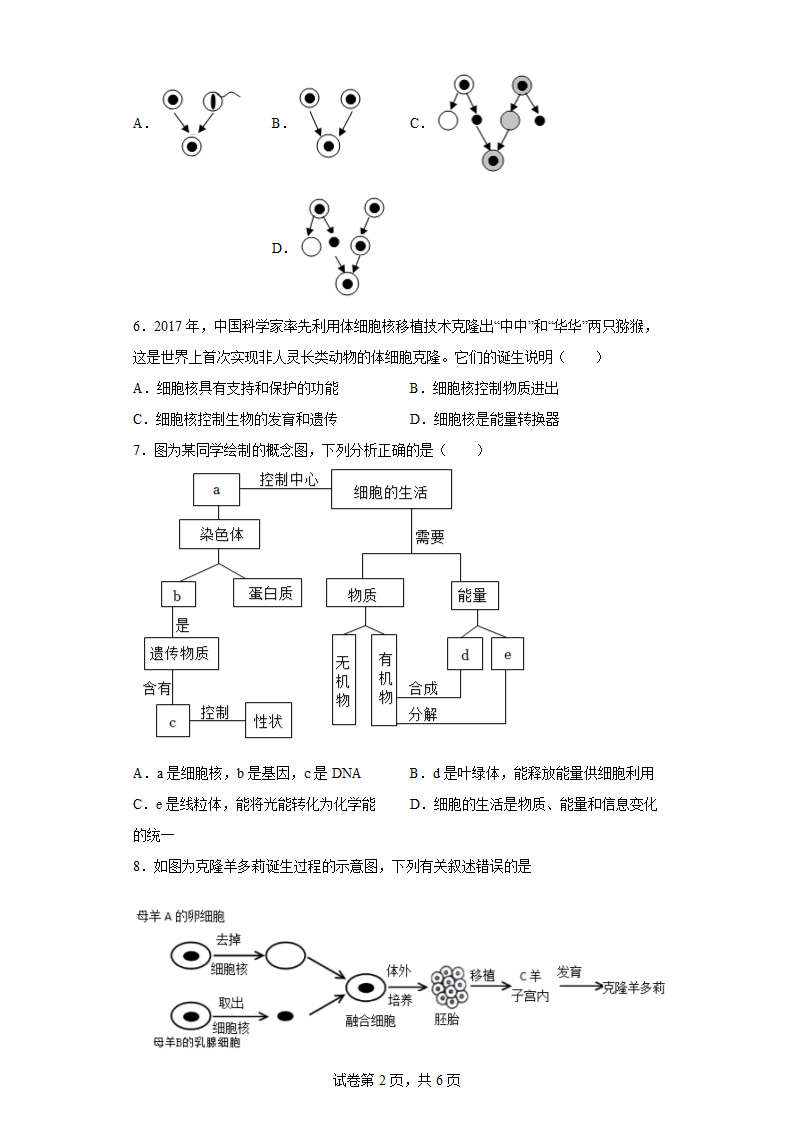 2.1.4细胞的生活同步练习（含解析）人教版生物七年级上册.doc第2页