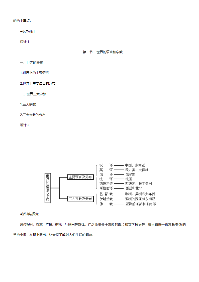 人教版七年级地理《世界的语言和宗教》教案.doc第6页