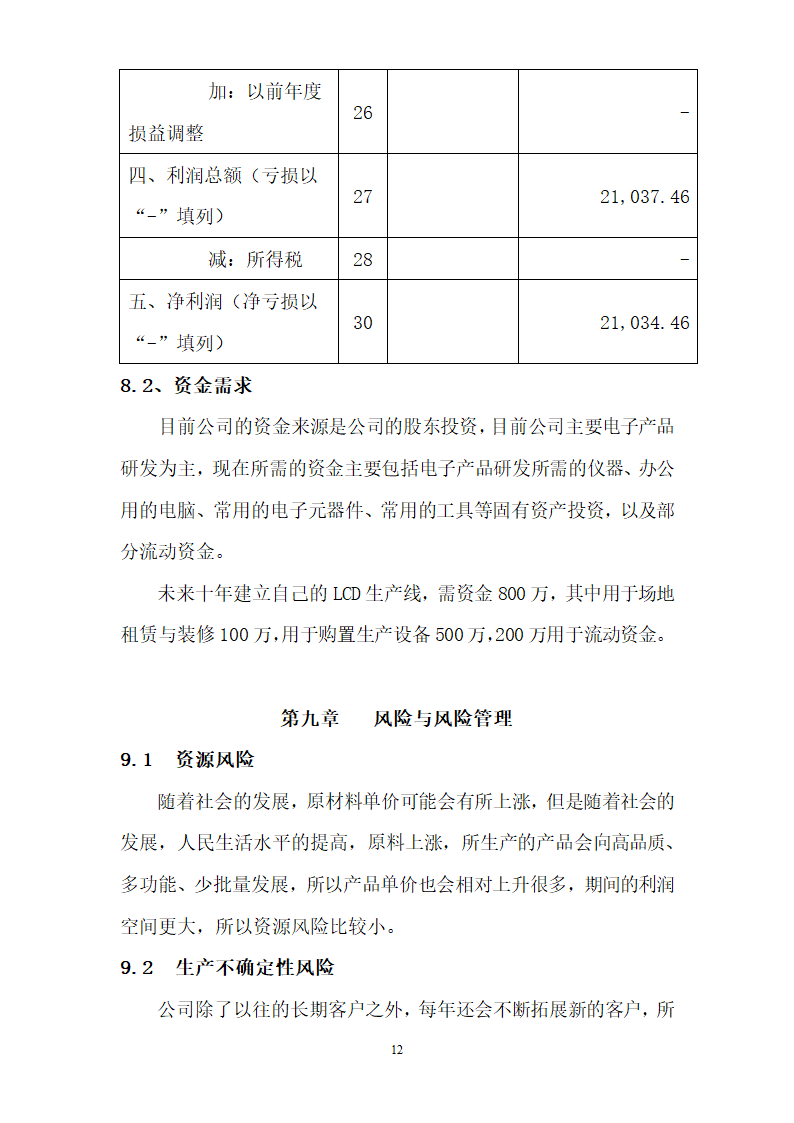 电子科技公司商业计划书.doc第12页