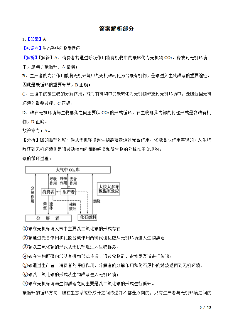 高考生物历年全国卷真题汇编10——生态系统.doc第5页