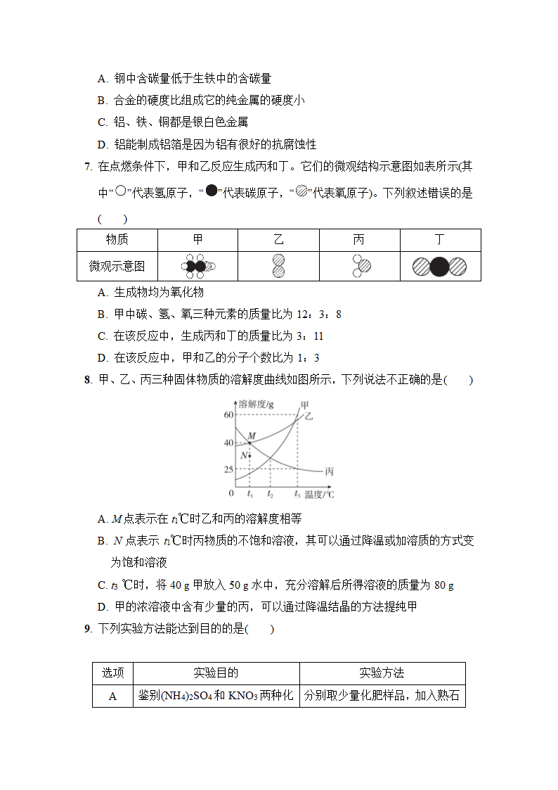 人教版九年级化学下册综合能力素质评价（二）（含答案）.doc第2页