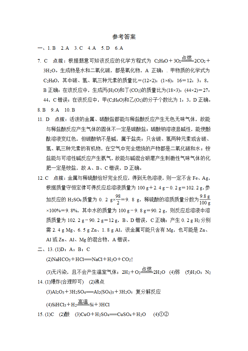 人教版九年级化学下册综合能力素质评价（二）（含答案）.doc第8页