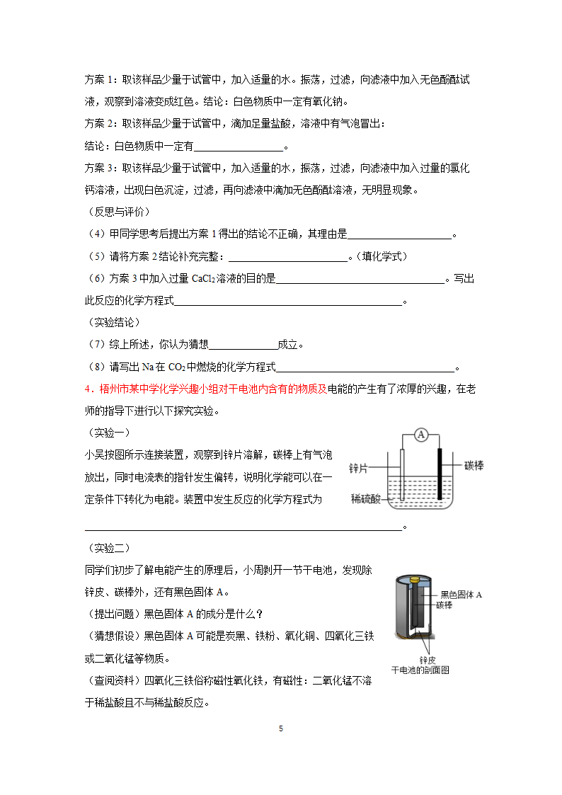 2022年中考二轮专题复习化学实验探究（word版含答案）.doc第5页