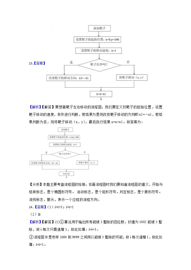 2023年信息技术中考综合复习与提升14：算法与流程图（Word版，含答案）.doc第16页