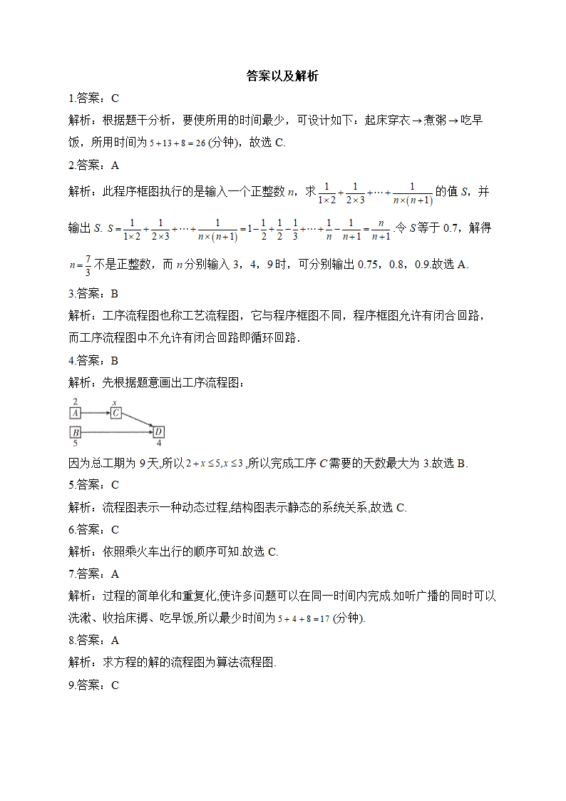 4.1 流程图——2022-2023学年高二数学人教A版1-2同步课时训练（含解析）.doc第4页