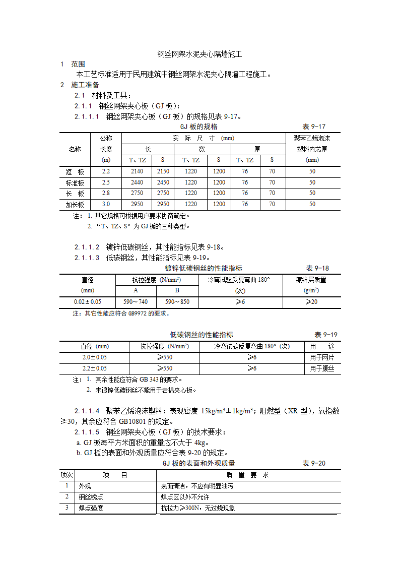 钢丝网架水泥夹心隔墙施工工艺.doc第1页