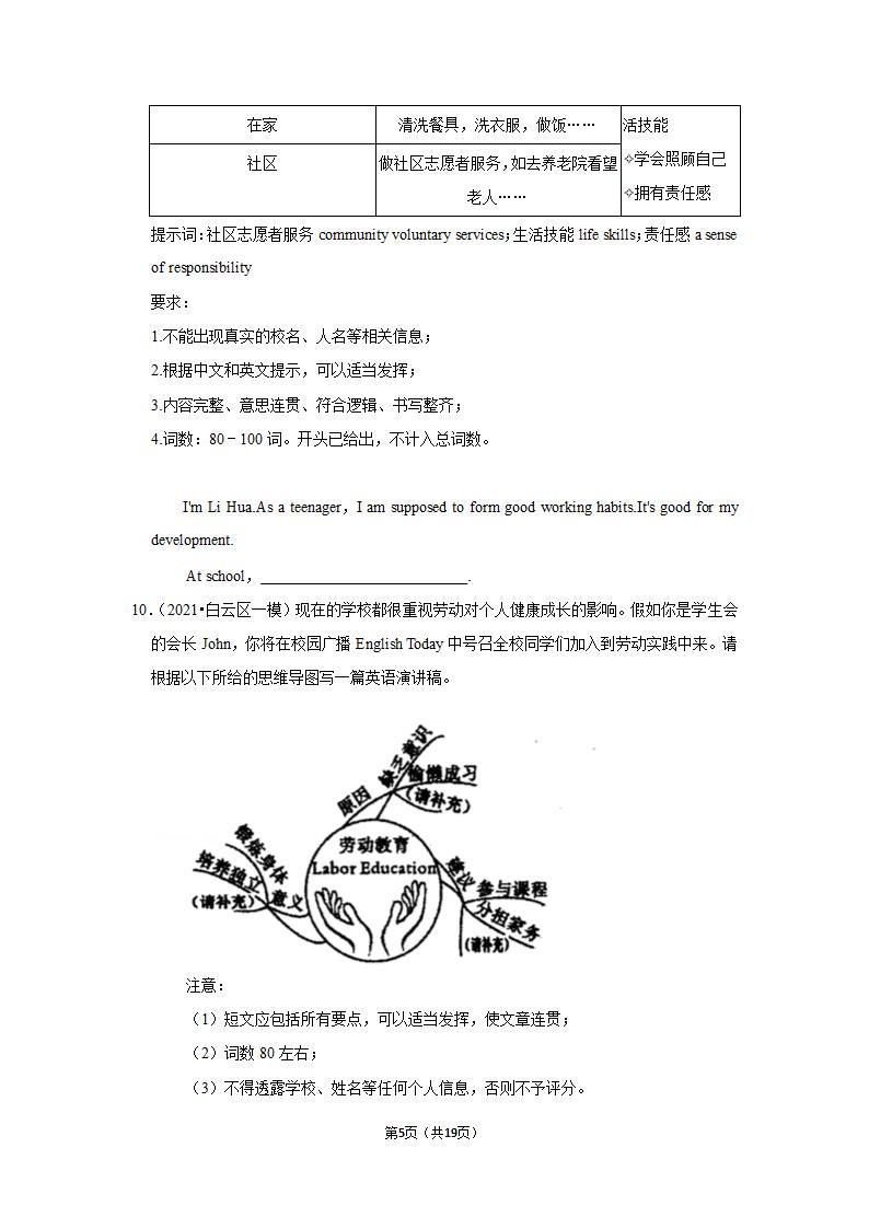 人教新目标(Go for it)版2022年中考英语作文终极预测汇编之劳动教育.doc第5页