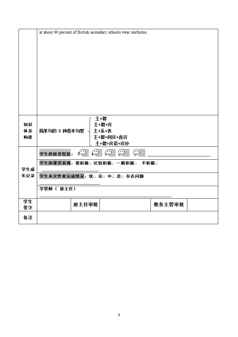 2022届高考英语二轮复习：简单句的八种基本句型 学案（无答案）.doc第8页