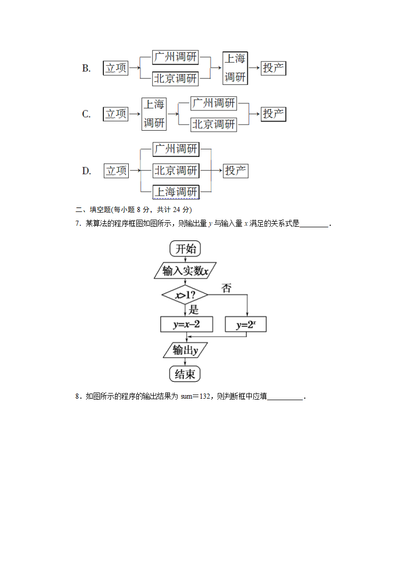 2020-2021学年高二下学期数学人教A版选修1- 2第四章 框图 11流程图 课时作业（Word版，含解析）.doc第3页