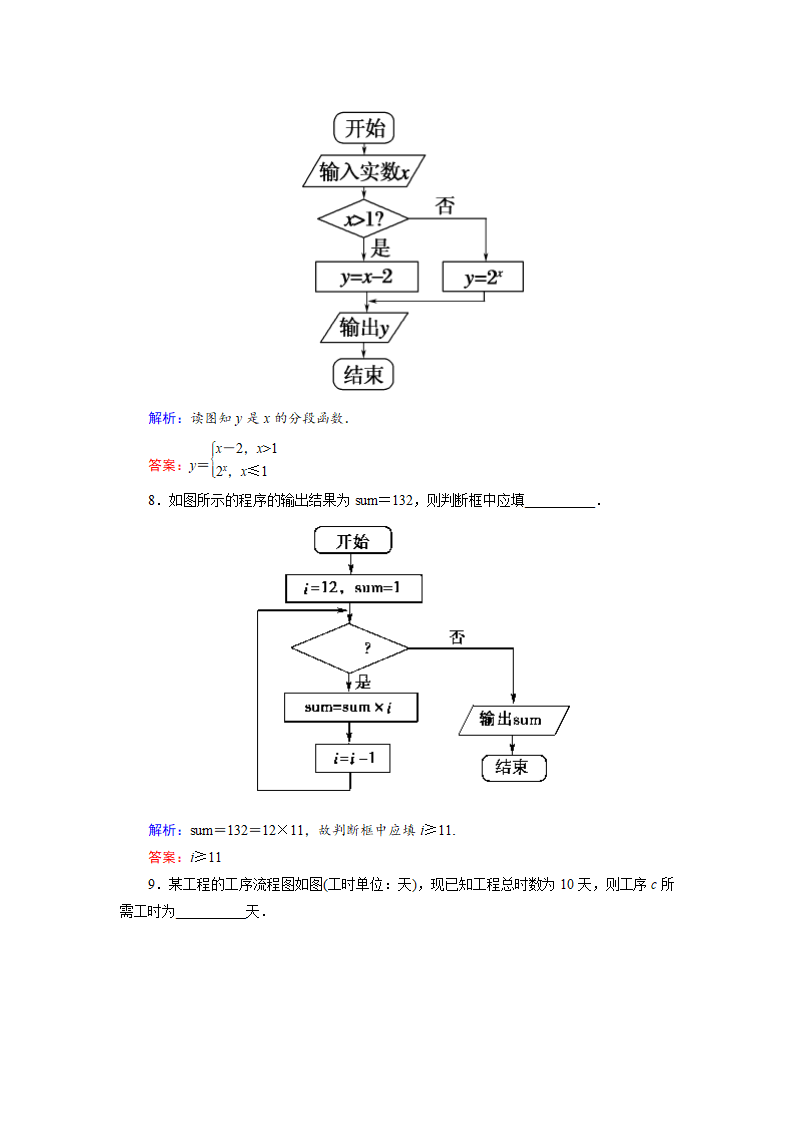 2020-2021学年高二下学期数学人教A版选修1- 2第四章 框图 11流程图 课时作业（Word版，含解析）.doc第8页