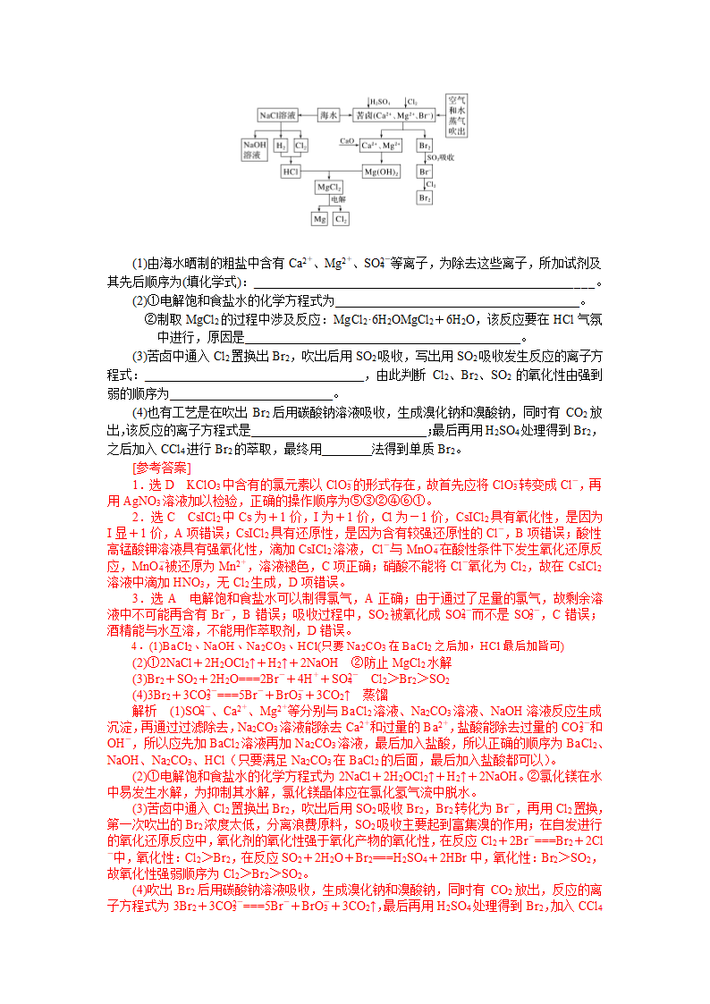 江苏省盐城市2023届高三化学一轮复习教程 第10课时-专题1第二单元第1讲-卤族元素及其化合物的结构、性质和应用第3课时-卤族元素、提取卤素单质的化工流程.doc第6页