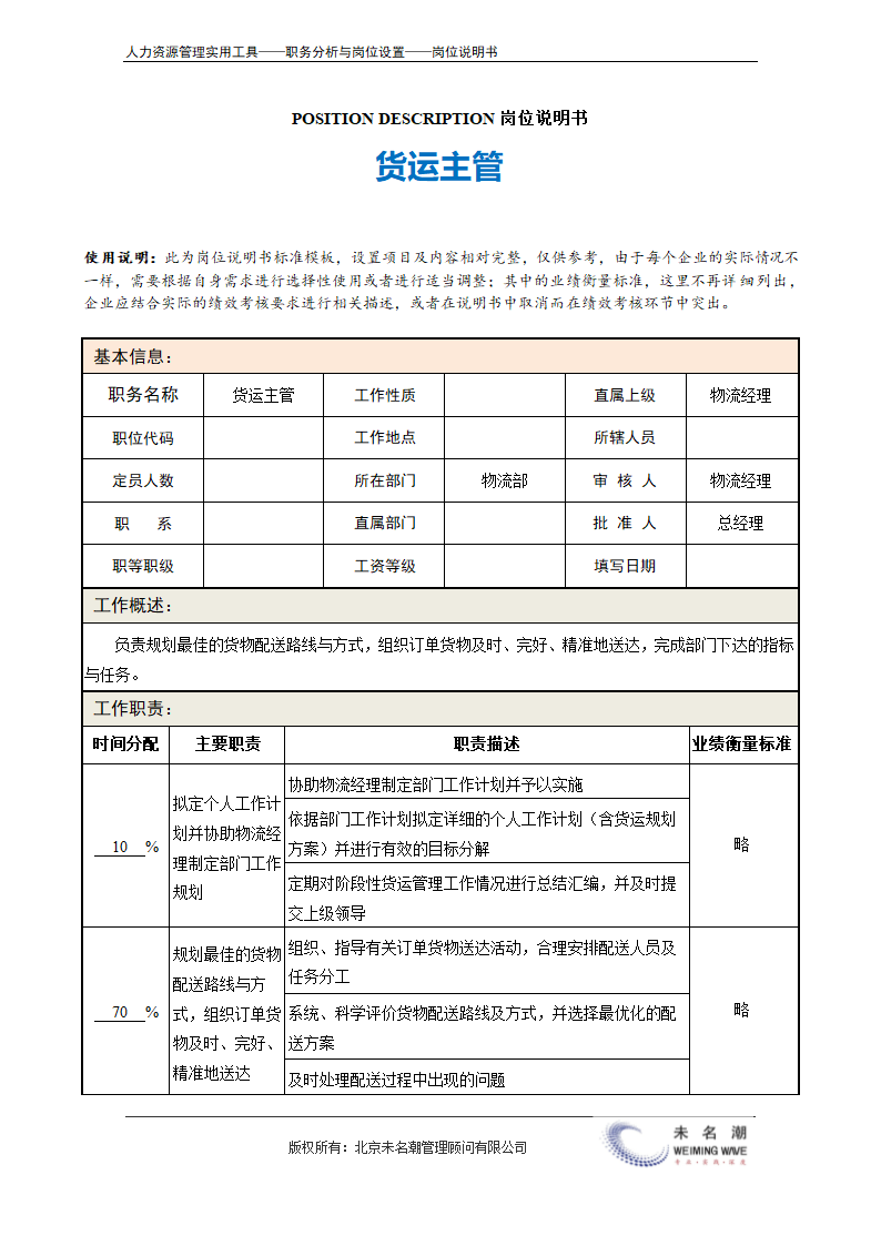 岗位说明书——货运主管.doc第2页