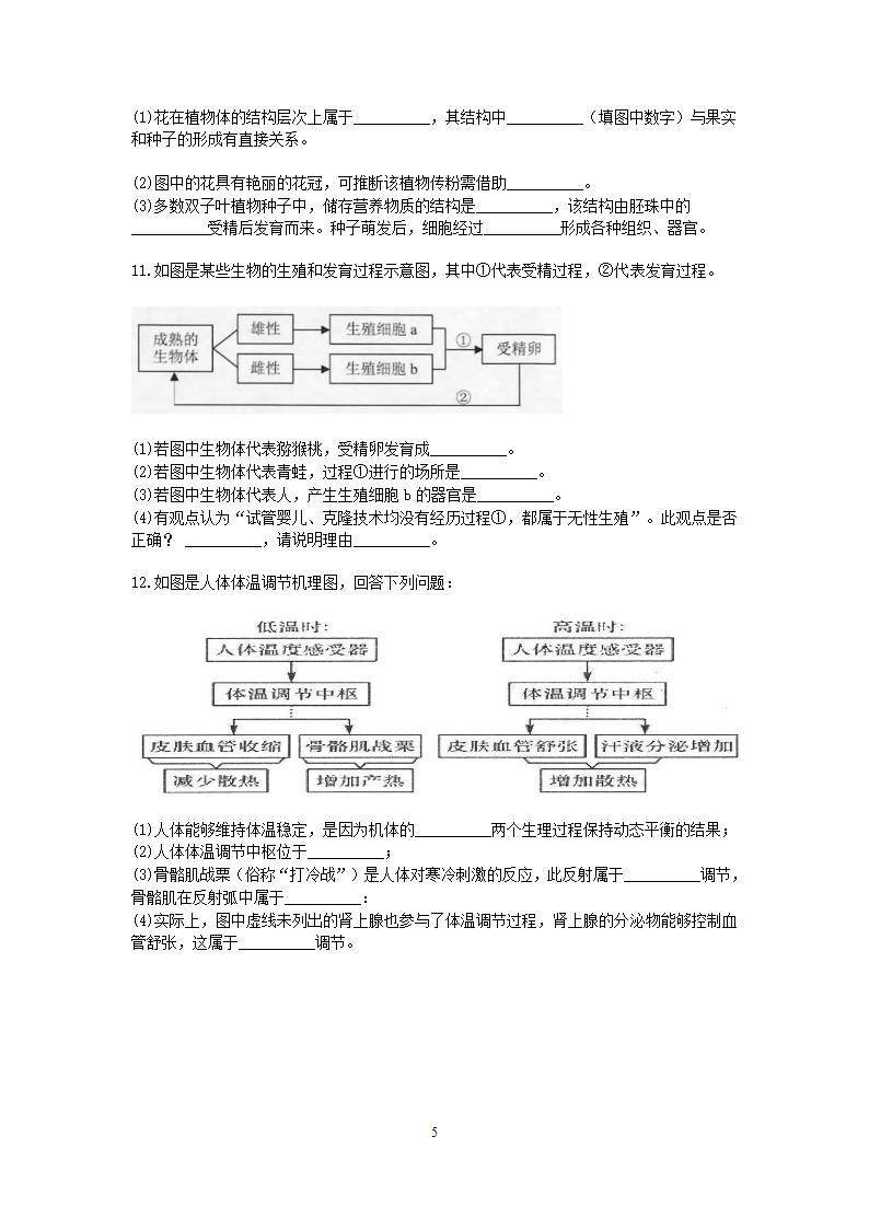 2021浙教版科学中考第一轮复习分类题型训练（十九）：生物填空（9）.doc第5页