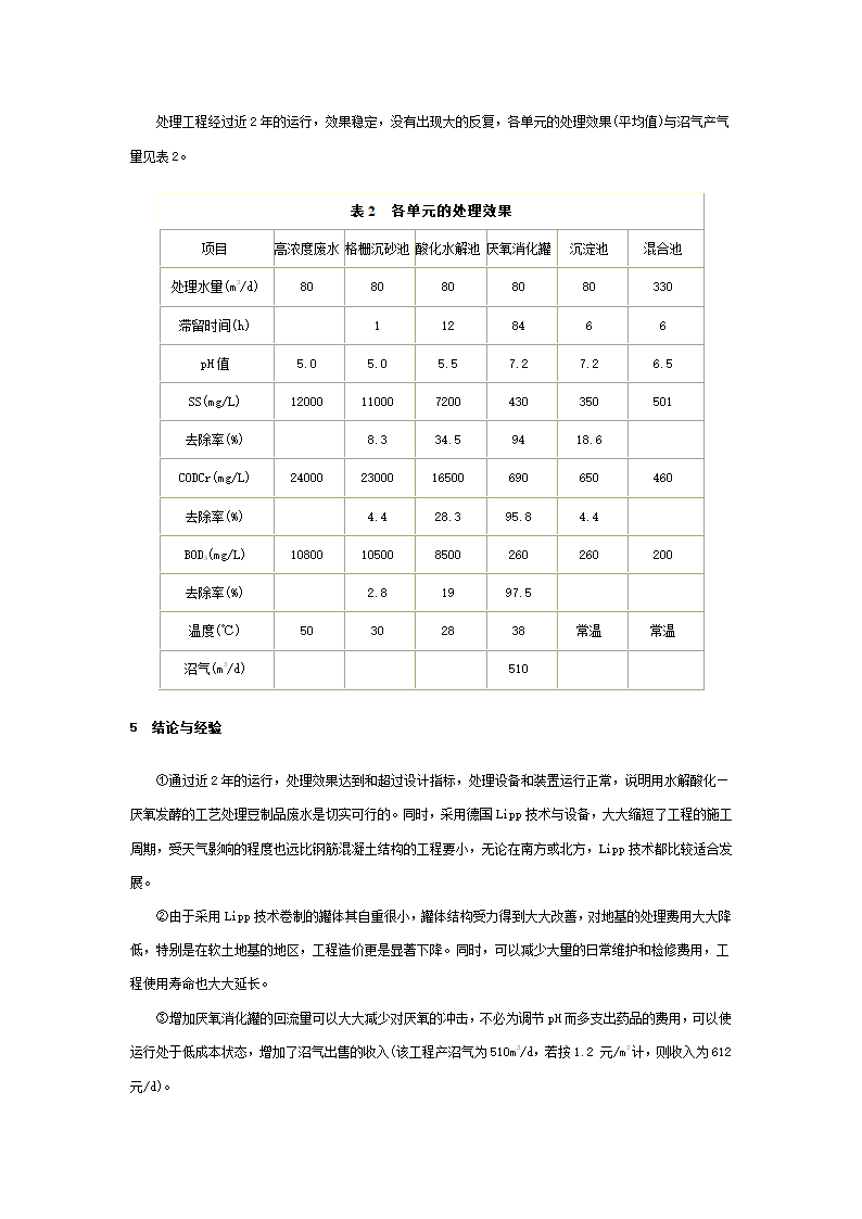 高浓度豆制品废水处理的工艺选择和设计.doc第5页