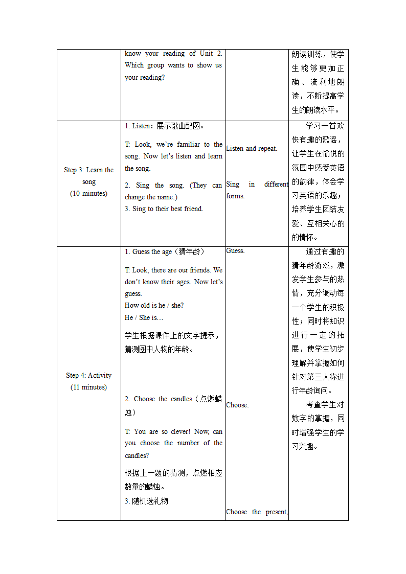 小学英语外研版（一年级起点）一年级上册 Module 9 教案（表格式，共3课时）.doc第12页