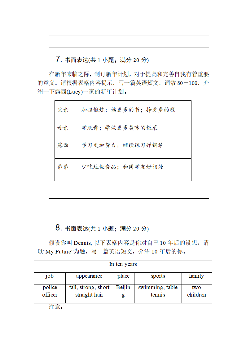 2022-2023学年人教新目标八年级英语上册书面表达复习及范文（含答案）.doc第4页