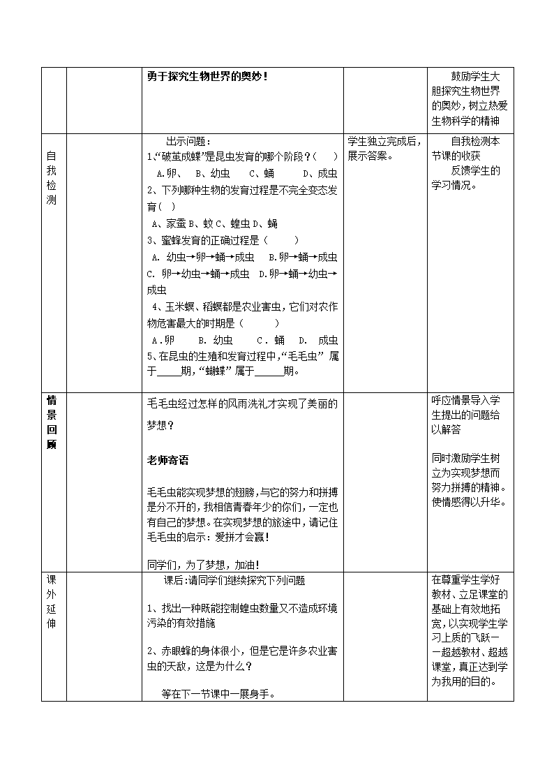 鲁科版（五四制）八年级下册生物 8.1.2昆虫的生殖和发育 教案.doc第7页