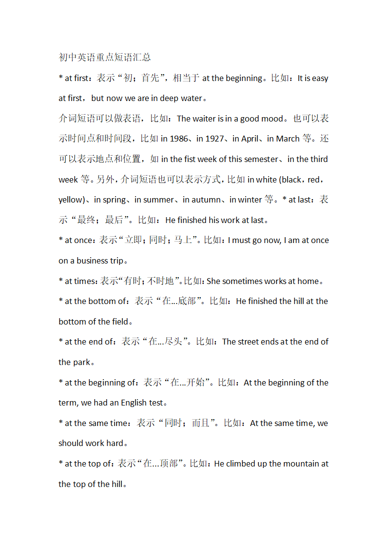 初中英语重点短语汇总.doc第1页