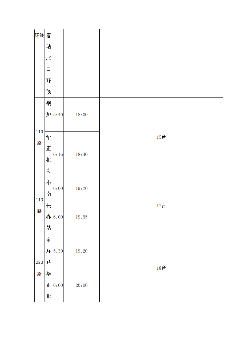 长春首末班车时间表第14页