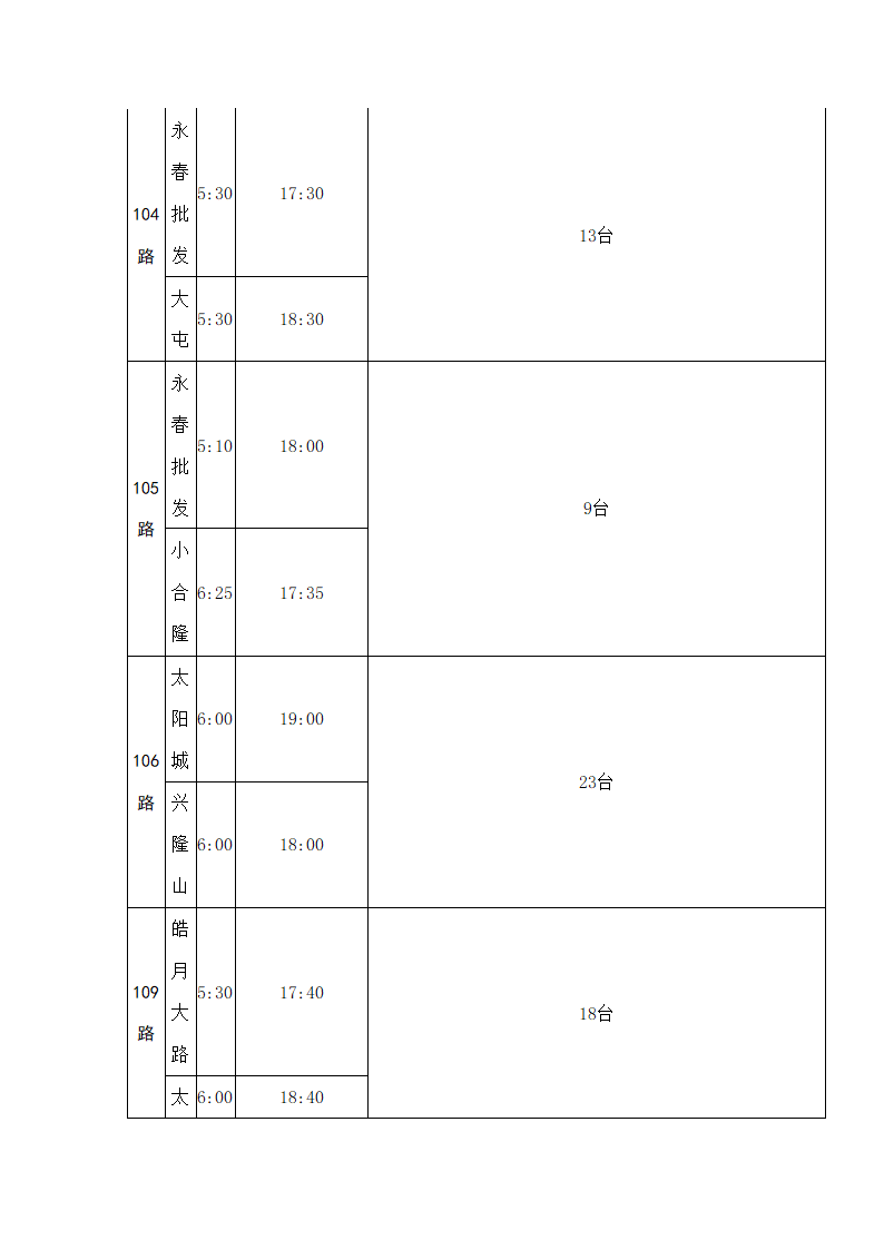 长春首末班车时间表第24页