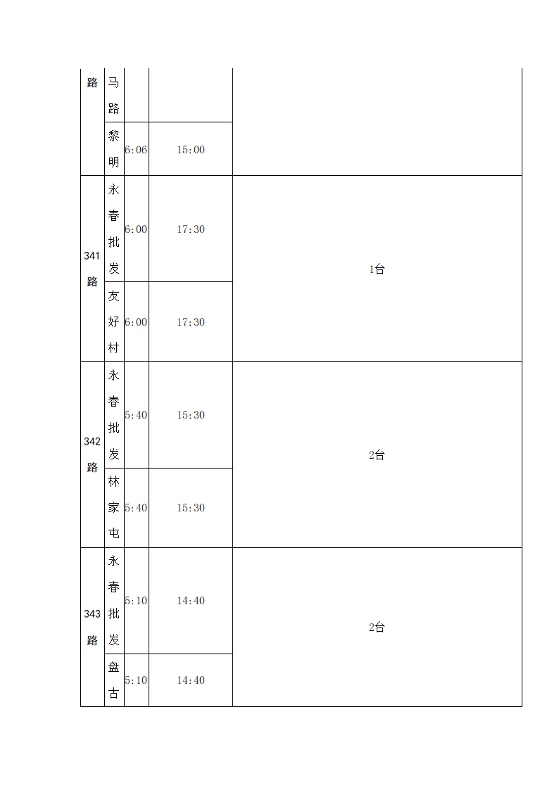 长春首末班车时间表第31页