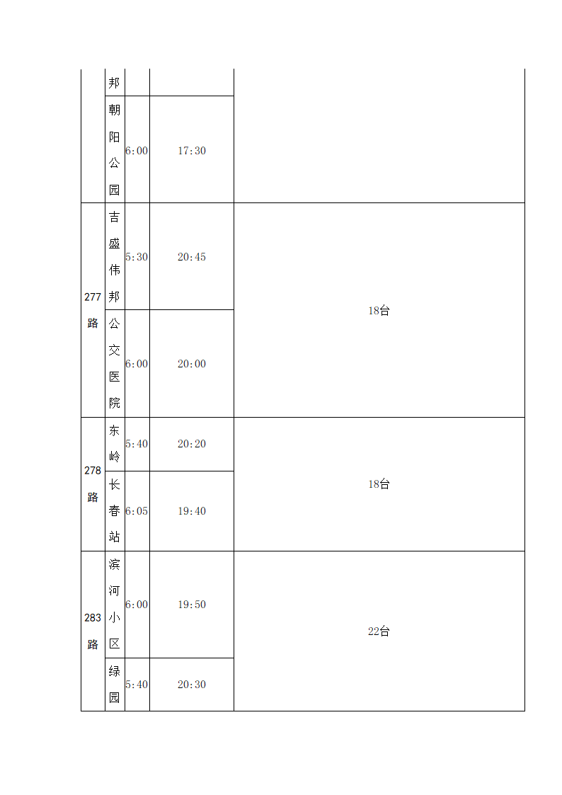 长春首末班车时间表第39页