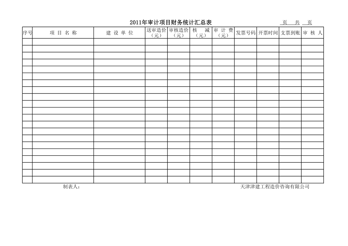 财务汇总表第1页