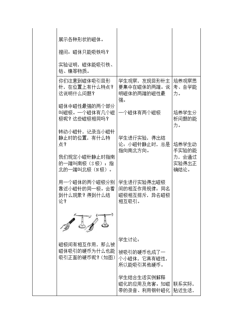 人教版初中物理九年级第二十章第一节20.1《磁现象 磁场》教学设计.doc第3页