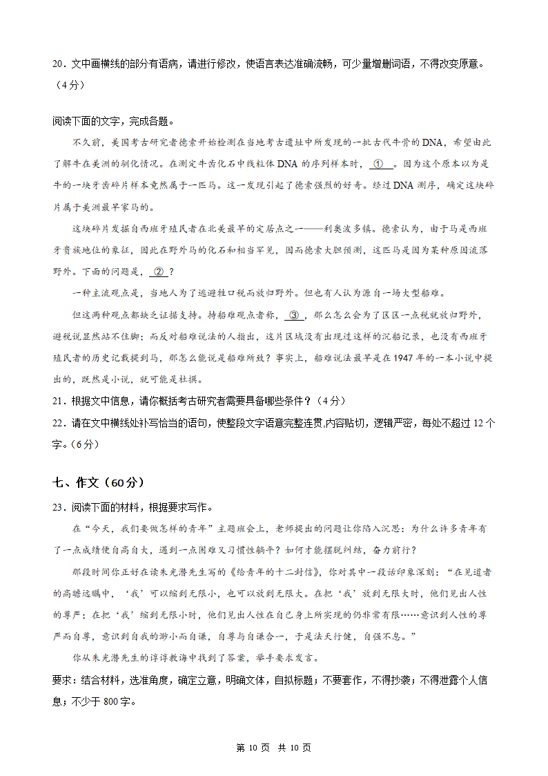 2024年新高考统编版语文模拟卷3（含解析）.doc第10页