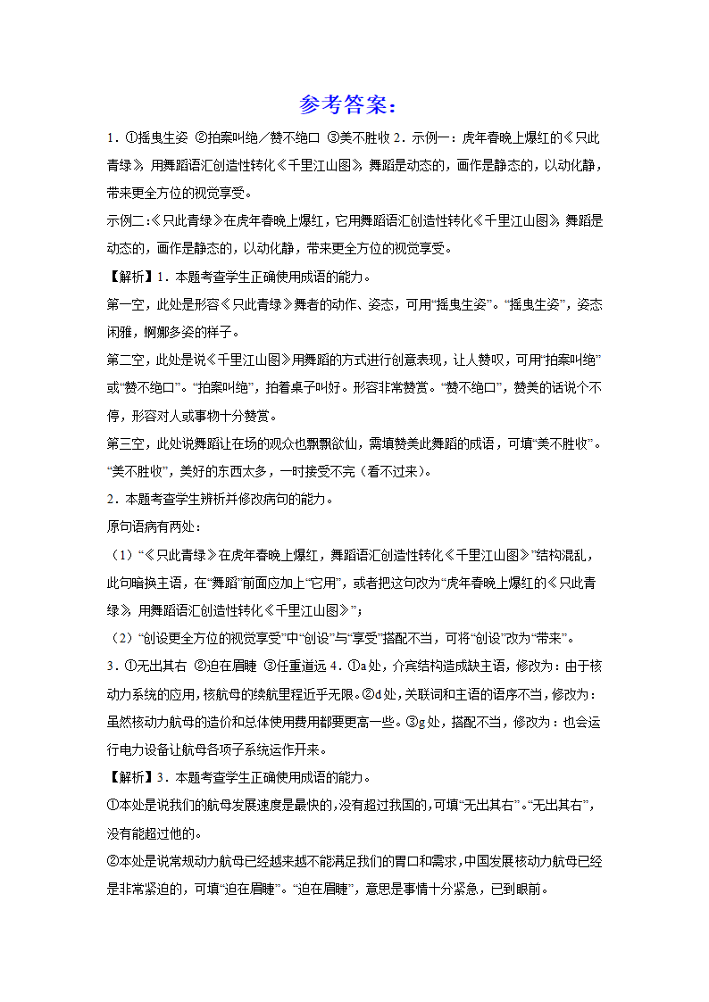 2024届高考语用试题专练：成语 病句（含解析）.doc第5页