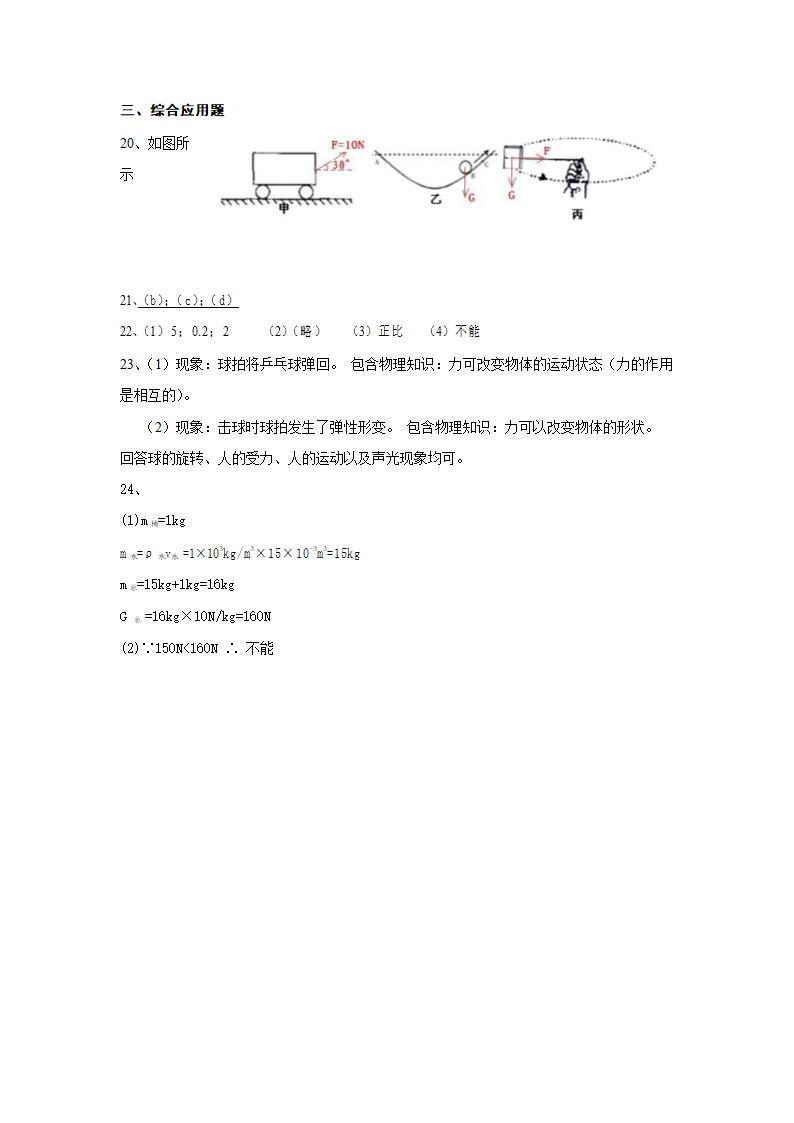 人教版八年级物理下册第七章《力》单元检测试题测试卷（含答案）.doc第6页