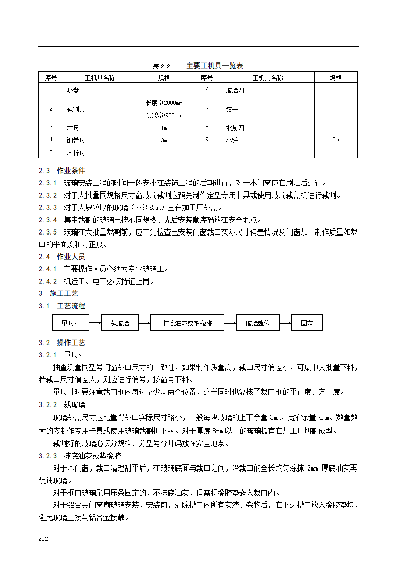 门窗玻璃安装施工工艺标准.doc第2页