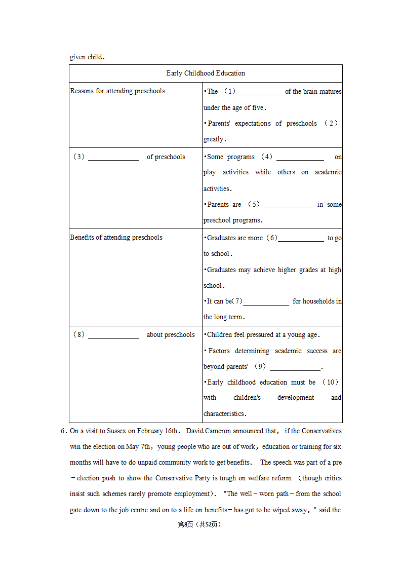 2022届高考英语阅读理解专项训练 任务型阅读（含解析）.doc第8页