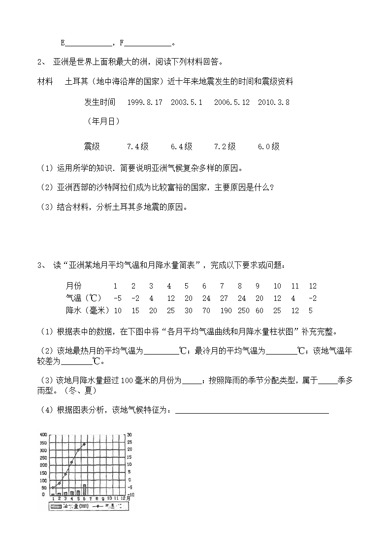 人教版七年级下册地理第六章 我们生活的大洲—亚洲 单元测试卷（Word含答案）.doc第4页