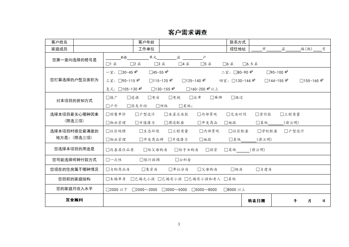 房地产销售常用表格全套.doc第3页