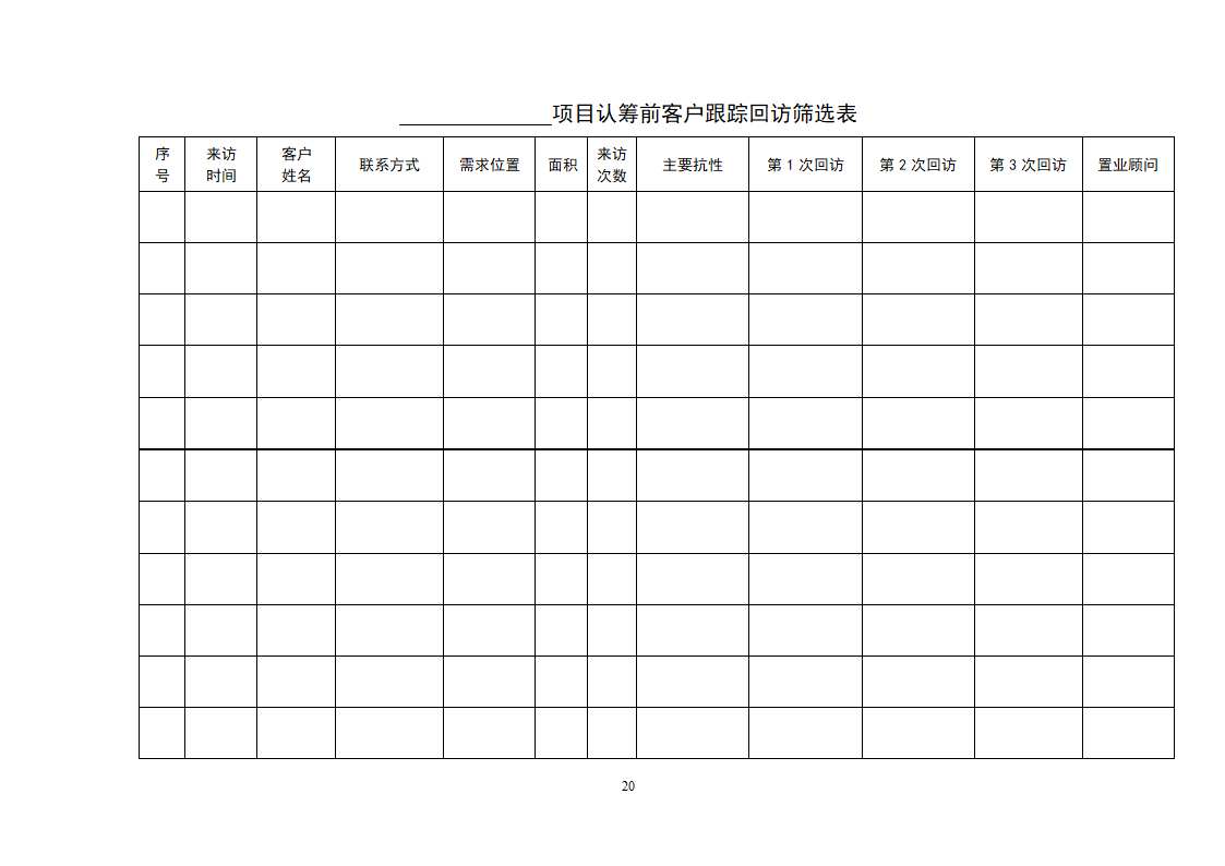 房地产销售常用表格全套.doc第20页