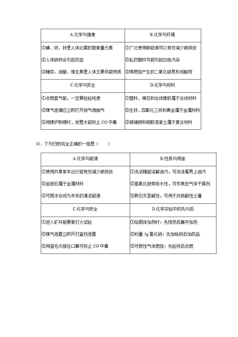 2022年广州中考化学之化学与生活专练（word版 含答案）.doc第8页