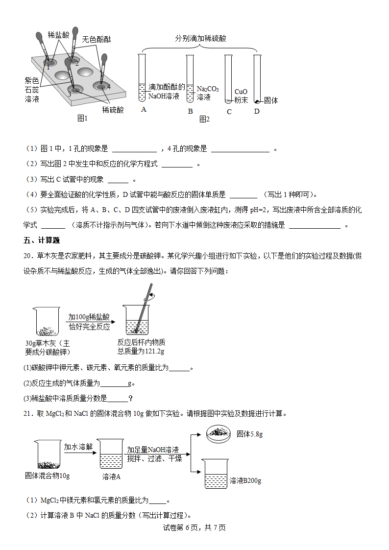 2022年中考化学 复习：常见的酸碱盐（word版有答案）.doc第6页