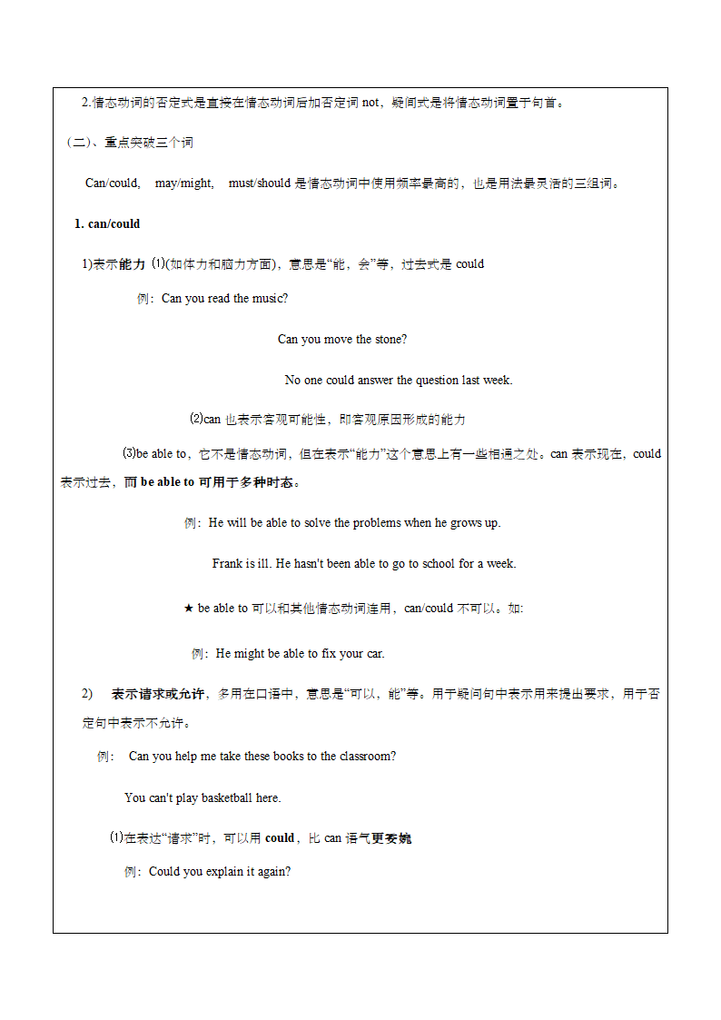 牛津译林版英语九年级上情态动词知识点讲解及专项练习（含部分答案）.doc第3页